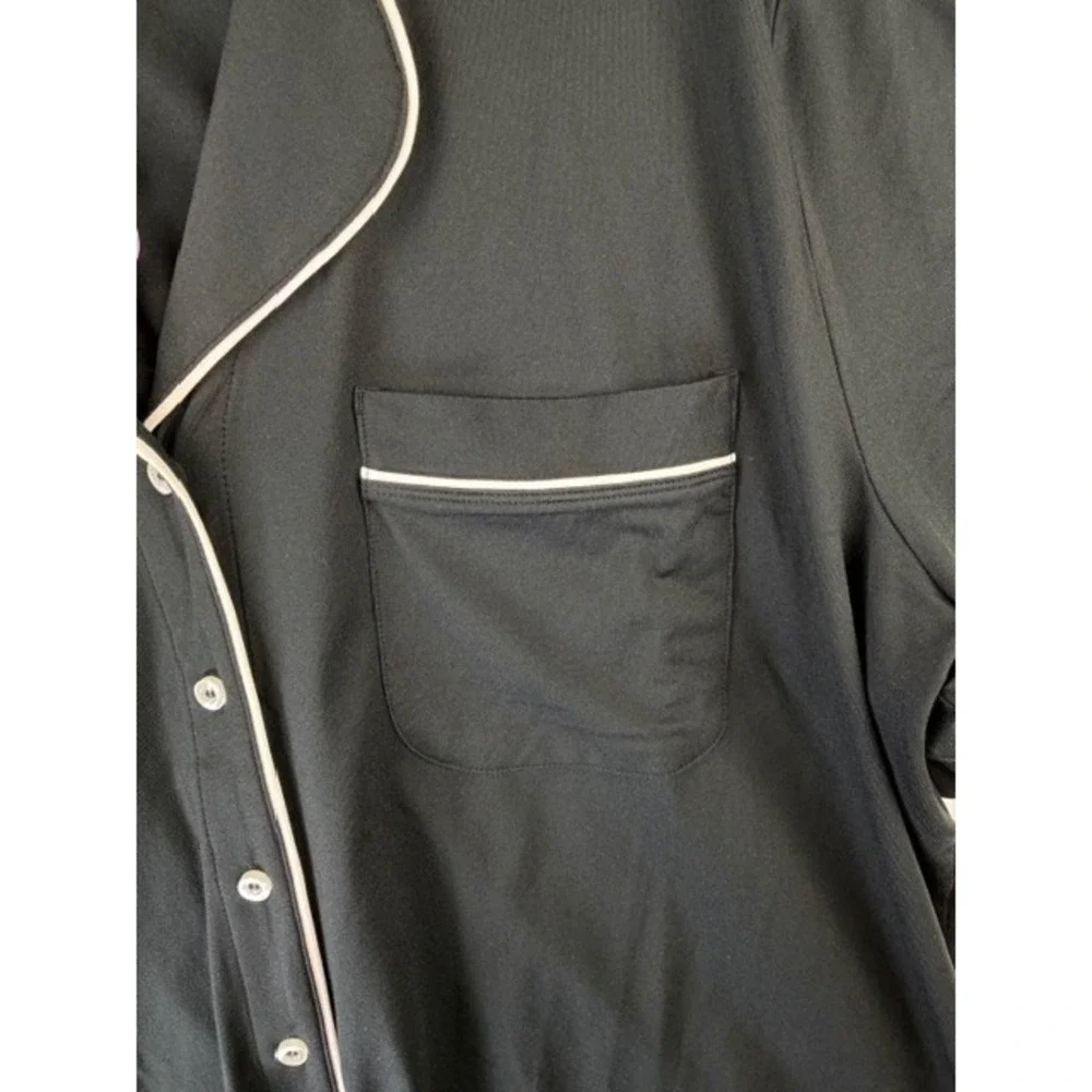 Yitty Cloud Jersey Sleep Top 2X Black Button‎ Soft Pajama Top Loungewear Cozy